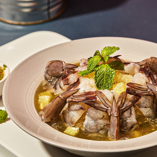 Gỏi tôm và sốt chanh tuyết